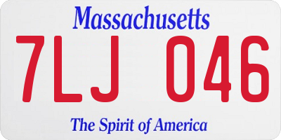 MA license plate 7LJ046