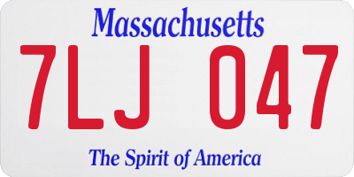 MA license plate 7LJ047