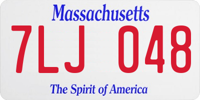 MA license plate 7LJ048