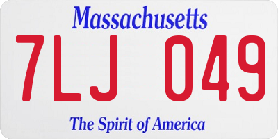 MA license plate 7LJ049