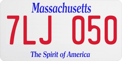 MA license plate 7LJ050