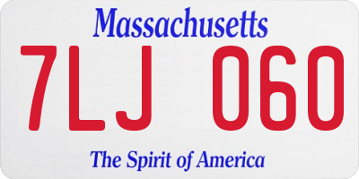 MA license plate 7LJ060