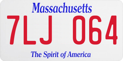 MA license plate 7LJ064