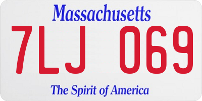 MA license plate 7LJ069