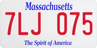 MA license plate 7LJ075
