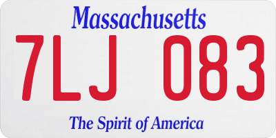 MA license plate 7LJ083