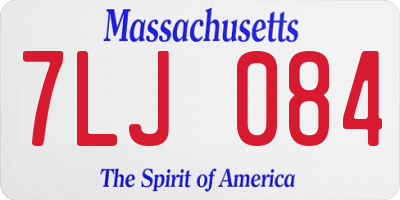 MA license plate 7LJ084