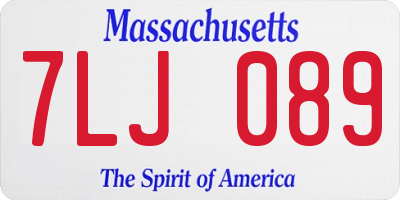 MA license plate 7LJ089