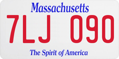 MA license plate 7LJ090