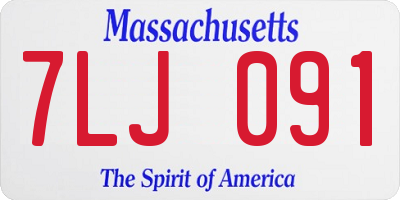 MA license plate 7LJ091