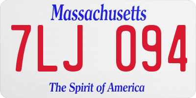 MA license plate 7LJ094
