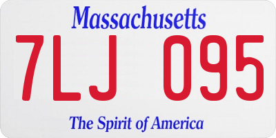 MA license plate 7LJ095