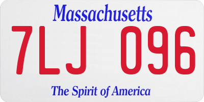MA license plate 7LJ096