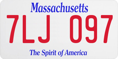 MA license plate 7LJ097