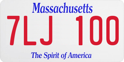 MA license plate 7LJ100