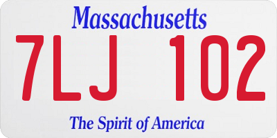 MA license plate 7LJ102