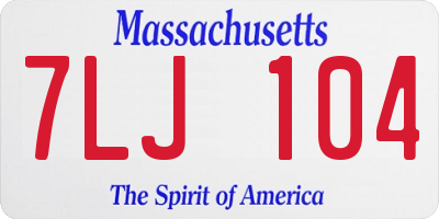 MA license plate 7LJ104