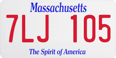 MA license plate 7LJ105