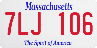 MA license plate 7LJ106