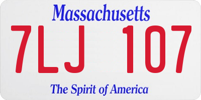MA license plate 7LJ107