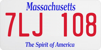 MA license plate 7LJ108