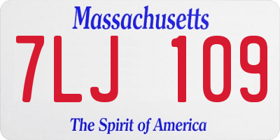 MA license plate 7LJ109