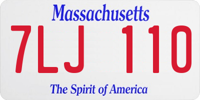 MA license plate 7LJ110
