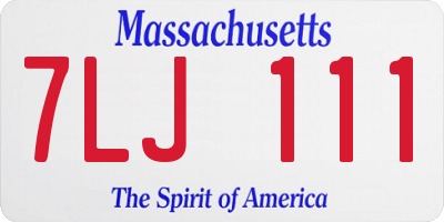 MA license plate 7LJ111