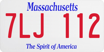 MA license plate 7LJ112