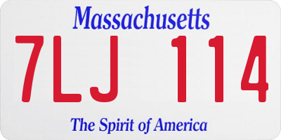 MA license plate 7LJ114