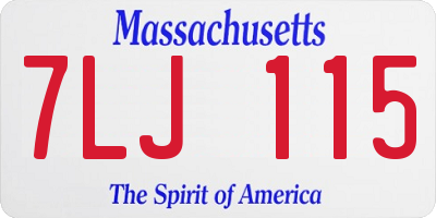 MA license plate 7LJ115