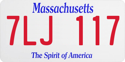 MA license plate 7LJ117