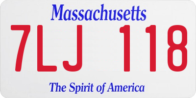 MA license plate 7LJ118