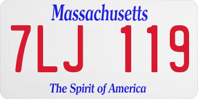 MA license plate 7LJ119