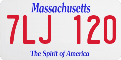 MA license plate 7LJ120