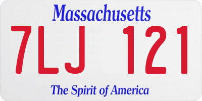 MA license plate 7LJ121