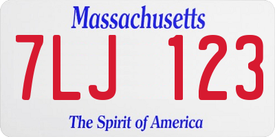 MA license plate 7LJ123