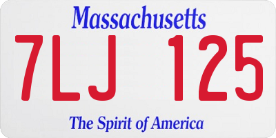 MA license plate 7LJ125