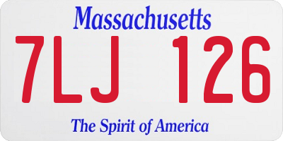 MA license plate 7LJ126