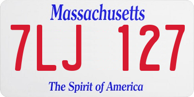 MA license plate 7LJ127