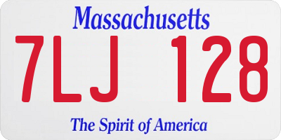 MA license plate 7LJ128