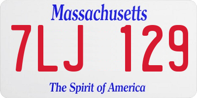 MA license plate 7LJ129