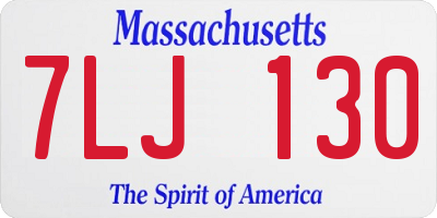 MA license plate 7LJ130