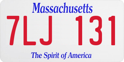 MA license plate 7LJ131