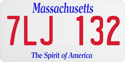 MA license plate 7LJ132