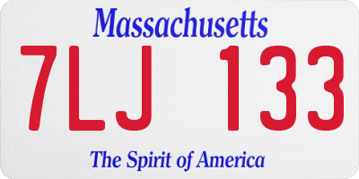 MA license plate 7LJ133