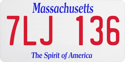 MA license plate 7LJ136