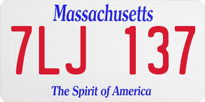 MA license plate 7LJ137