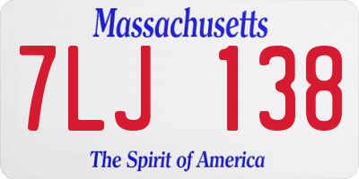 MA license plate 7LJ138