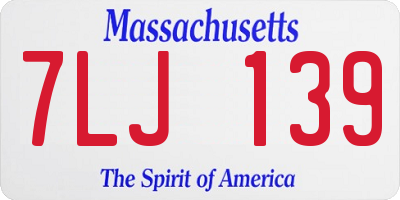 MA license plate 7LJ139